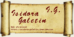 Isidora Galetin vizit kartica